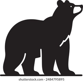 Bear silhouette. Black bear animal logo symbol design. Wild mammal graphic vector illustration