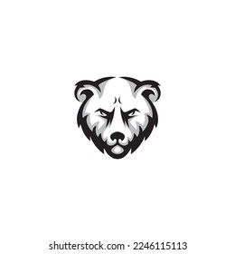 bear silhouette black logo concept template