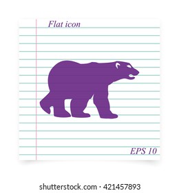 Bear silhouette. Flat illustration.