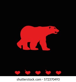 Bear silhouette. Flat illustration.