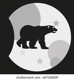Bear silhouette. Flat illustration.