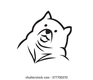 Bear Silhouette with Friendly Face