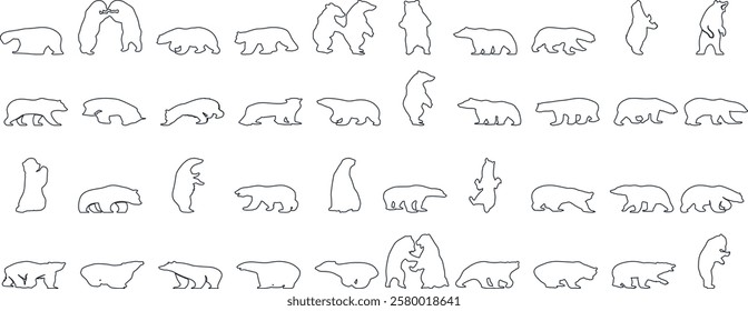 bear, silhouette, grizzly, icon, black, vector, polar, logo, outline, sign, brown, animal, arctic, white, background, forest, walking, design, graphic, nature, illustration, sketch, abstract, isolated