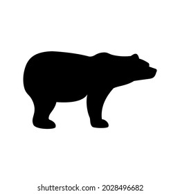 bear silhouette icon flat style