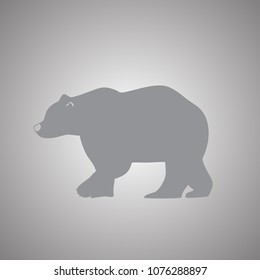 Bear silhouette icon isolated on gray background. Trendy bear silhouette icon in flat style. Template for web site, app, ui and logo. Vector illustration, EPS 10