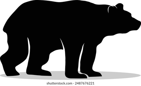 Bear, bear silhouette, bear icon isolated on white background. Vector, cartoon illustration. Vector.