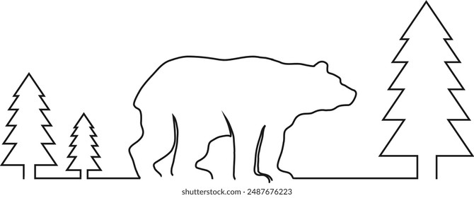 Bear, bear silhouette, bear icon isolated on white background. Vector, cartoon illustration. Vector.