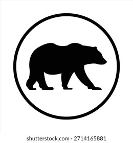 bear silhouette icon, vector illustration