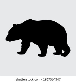 Bear Silhouette, bear isolated On White Background