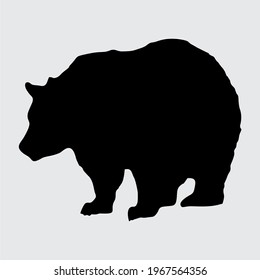 Bear Silhouette, bear isolated On White Background