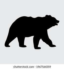 Bear Silhouette, bear isolated On White Background