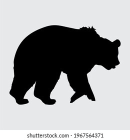 Bear Silhouette, bear isolated On White Background