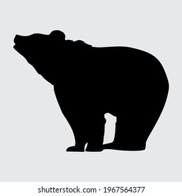 Bear Silhouette, bear isolated On White Background