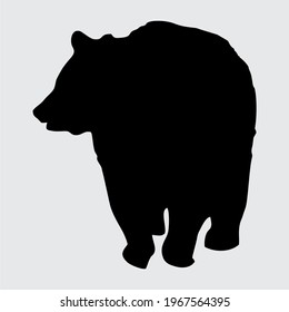 Bear Silhouette, bear isolated On White Background