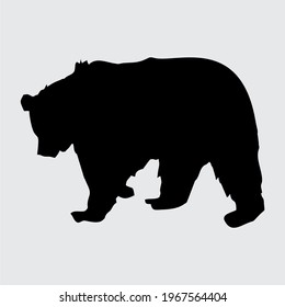 Bärensilhouette, Bär einzeln auf weißem Hintergrund