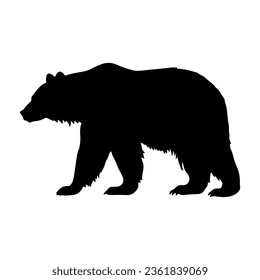 bear silhouette isolated on white vector illustration