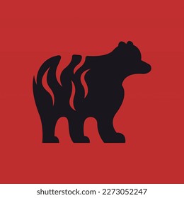 Bear silhouette logo design concept. Animal logo template