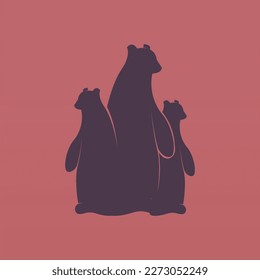 Bear silhouette logo design concept. Animal logo template
