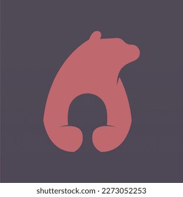 Bear silhouette logo design concept. Animal logo template