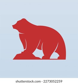 Bear silhouette logo design concept. Animal logo template