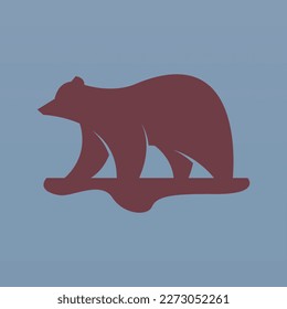 Bear silhouette logo design concept. Animal logo template