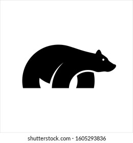 Bear silhouette, logo design template