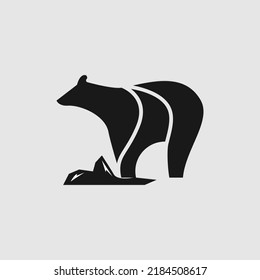 bear silhouette logo design template