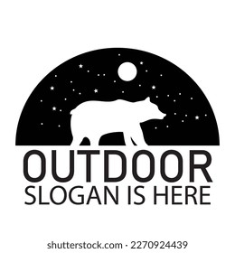 bear silhouette logo design. wild animal sign and symbol.
