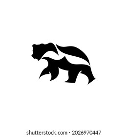 Bear silhouette logo with a distinctive and unique concept