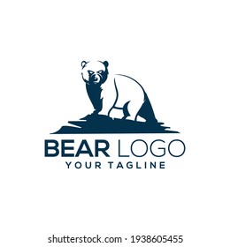 Ilustración del logotipo de la silueta del oso de los animales vectores, símbolo del icono del oso símbolo moderno para diseño gráfico y web