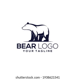 Bear silhouette logo vector animals illustration, bear icon modern symbol for graphic and web design