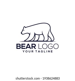 Ilustración del logotipo de la silueta del oso de los animales vectores, símbolo del icono del oso símbolo moderno para diseño gráfico y web