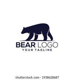Ilustración del logotipo de la silueta del oso de los animales vectores, símbolo del icono del oso símbolo moderno para diseño gráfico y web
