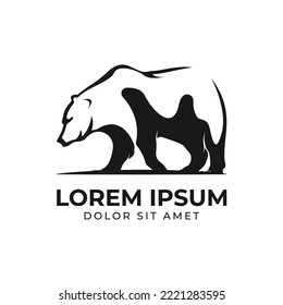 bear silhouette logo vector animals illustration,Bear icon modern symbol for graphic and web design