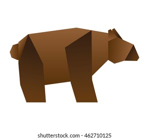 bear silhouette low poly icon vector illustration icon