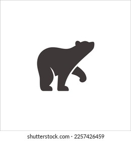 Bear silhouette negative space logo