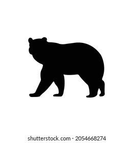 Bear Silhouette on isolated background. Vector drawing
