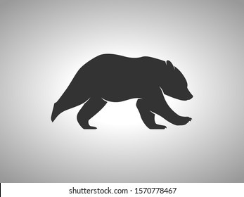 Bear Silhouette on White Background. Isolated Vector Animal