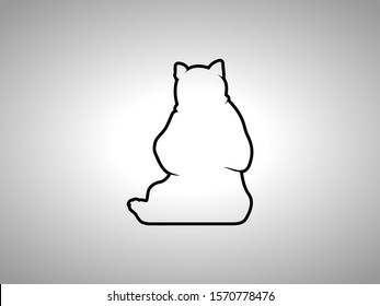 Bear Silhouette on White Background. Isolated Vector Animal