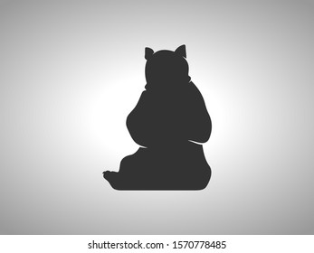 Bear Silhouette on White Background. Isolated Vector Animal