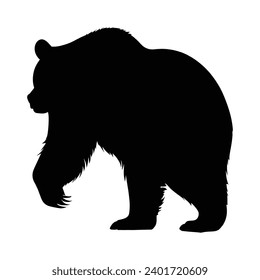 bear silhouette on white background
