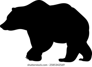 bear silhouette on white background vector