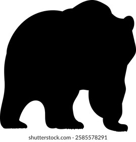 bear silhouette on white background vector