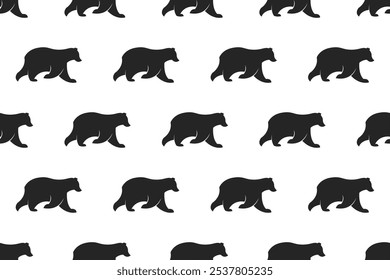 Bear silhouette seamless pattern background. Animal silhouette background illustration