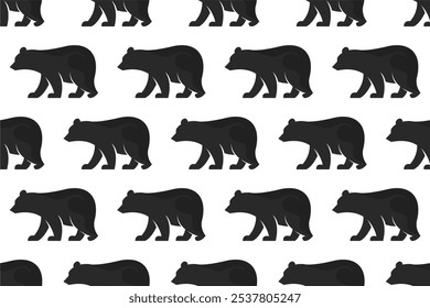 Bear silhouette seamless pattern background. Animal silhouette background illustration