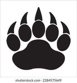 Bear silhouette, Similar images, vector illustration, Black silhouette of a bear on a white background looking forward from the side.