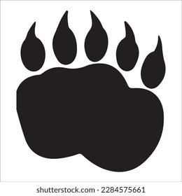 Bear silhouette, Similar images, vector illustration, Black silhouette of a bear on a white background looking forward from the side.