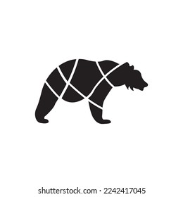 bear silhouette simple icon logo.
