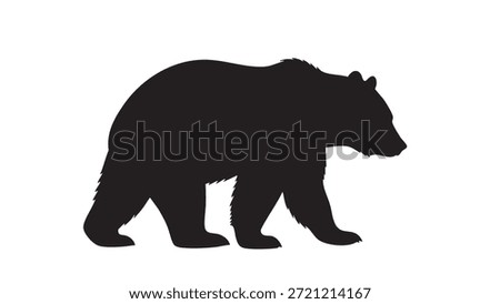 Bear silhouette vector art on white background 