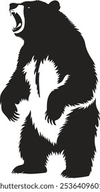 Bear silhouette vector art white background